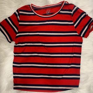 3/$15 Charlotte Russe red and blue striped t-shirt